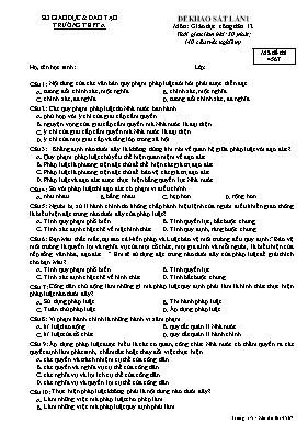 Đề khảo sát lần 1 môn Giáo dục công dân lớp 12 - Mã đề 4567